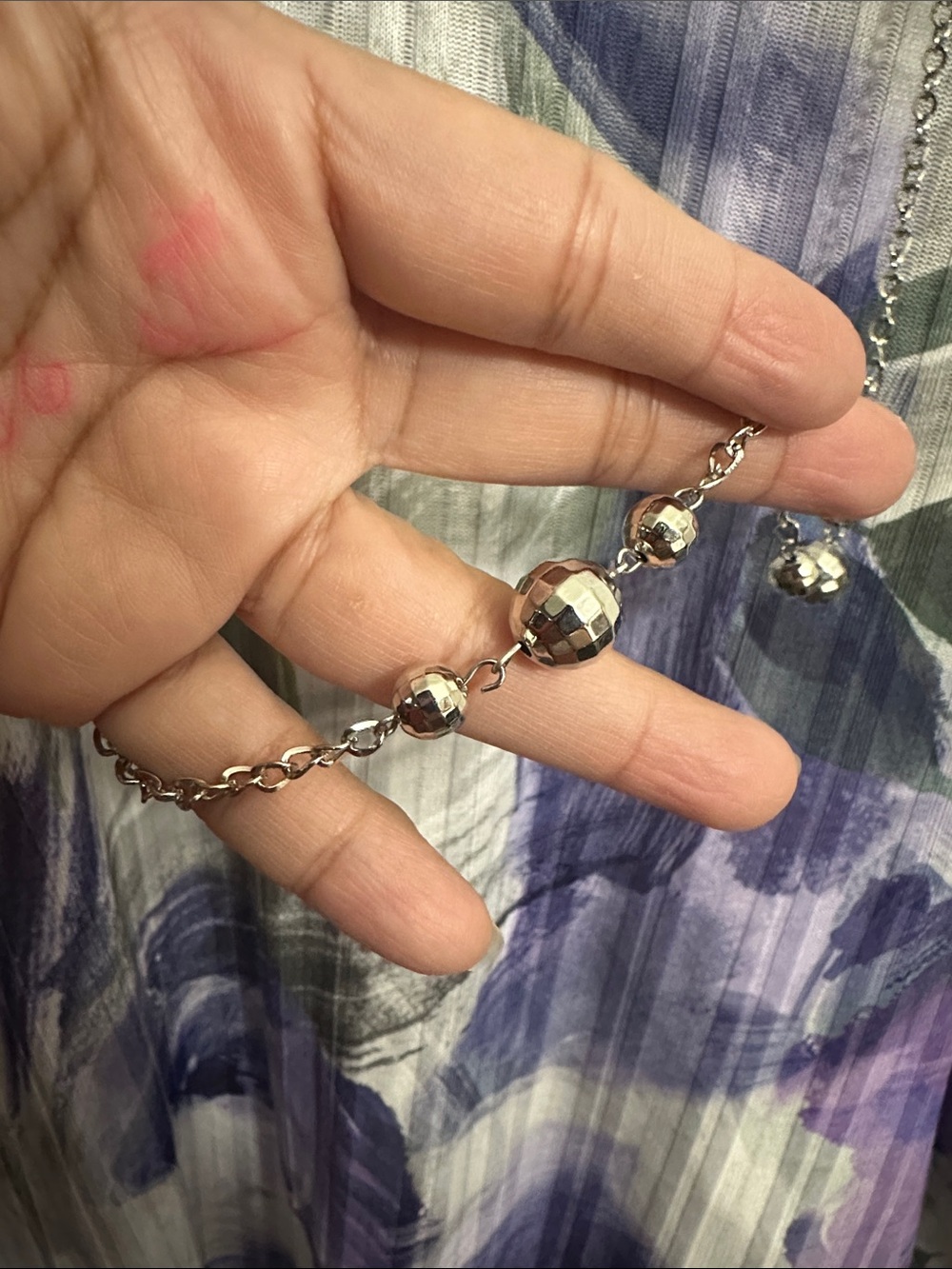 NEW Alfred Dunner Purple Gray Floral Top Necklace Tivoli Gardens Womens Large - Picture 5 of 8